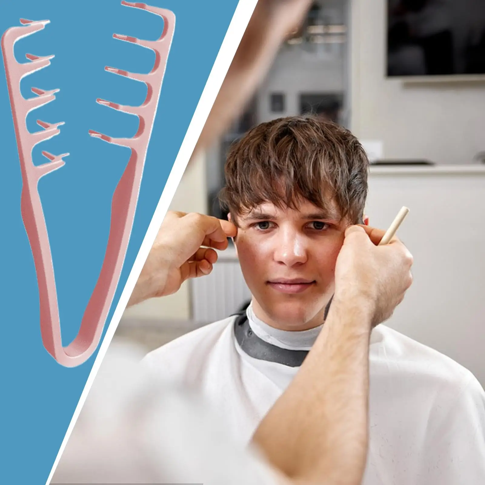 Wide Tooth Comb for Curly Hair Roots Volumizing Tool Covering Bangs Seam Grooming Tool Volumizing Wide-Tooth Hair Styling Comb