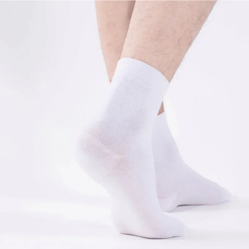 10Pair Men Bamboo Fiber Short Socks Thin Elastic Silky Sock Summer Breathable Mens Socks Simple Mens Middle Tube Stockings Socks