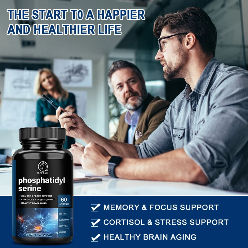 BBEEAAUU Phosphatidylserine Capsules Support Brain Health Aging Cortisol Stress Memory Focus