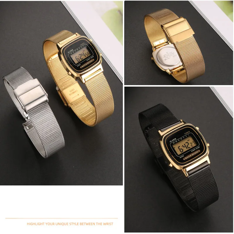 Casio D124 Casio La670 Rose Gold Tali Jam Tangan Jaring Milan Gaya