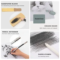 34/42/54/72/76/96 Pcs Drawing Sketching Coloring Set Drawing Pencils & Sketching Kit Art Tool Kit Professional Art Supplies Set 6