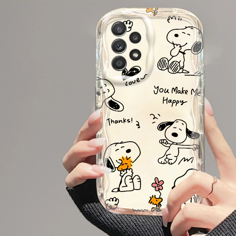 thumbnail image 1 of Iively-funda de Snoopy de dibujos animados para Samsung, cubierta de teléfono con aceite, 5G Wave, A55, A54, A53, A52, A35, A34, A33, A32, A25, A24, A23, 1 of 5