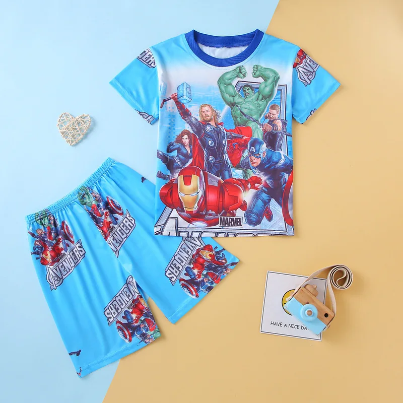 Summer Spiderman Hulk Children Pajamas 