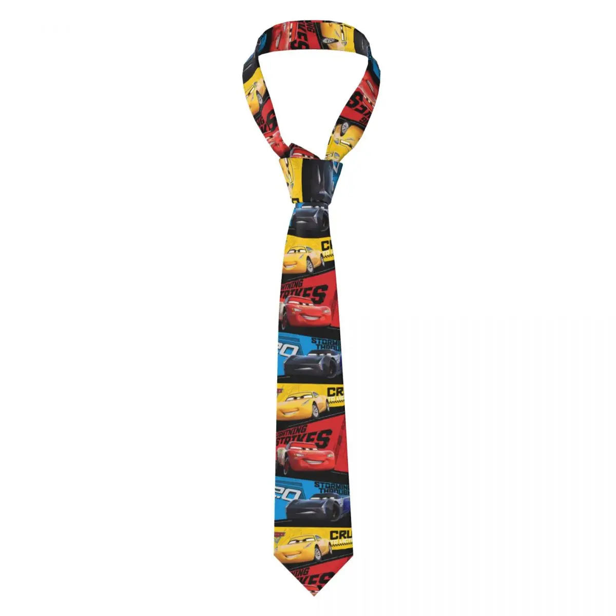 Custom Lightning McQueen 95 Car Logo Neck Ties Men Printed Necktie