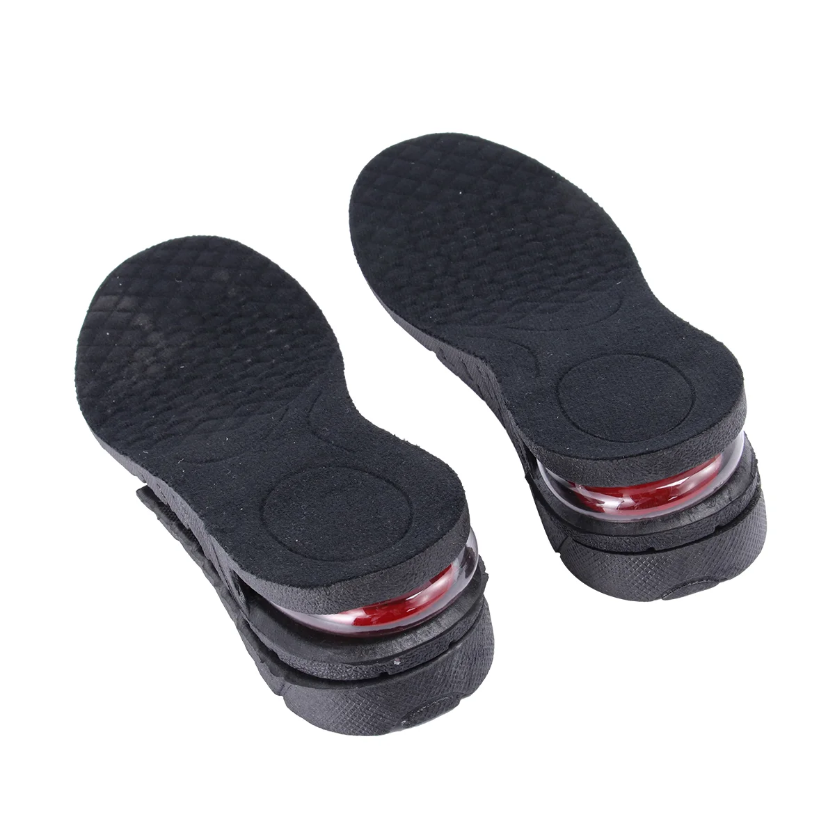 

5cm Height 2-layer Adjustable Womens Invisible PU Increased Insoles Elevator Insoles Shoe Pads - Size 35-46(Black)