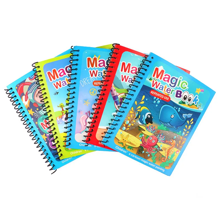 Paint with Water Books Reusable Pages No-Mess Art Book with Water Pen  Travel Toy for 3 4 5 6 Years Kids Toddlers - AliExpress