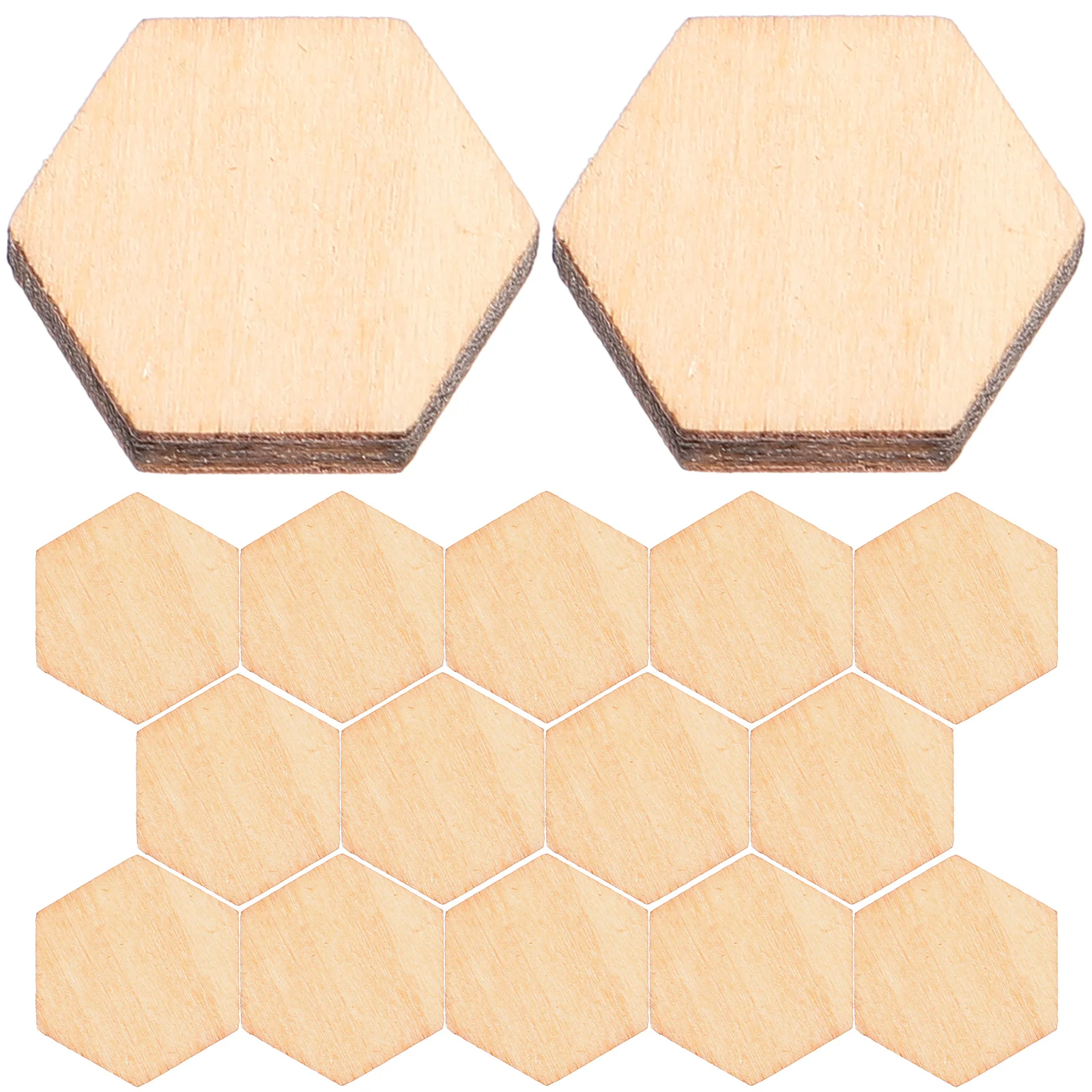 

12.5MM Beech Wooden Hexagonal Pieces Ornaments Wood Decoration Madera Ornaments Embellishment DIY Crafts Decorations