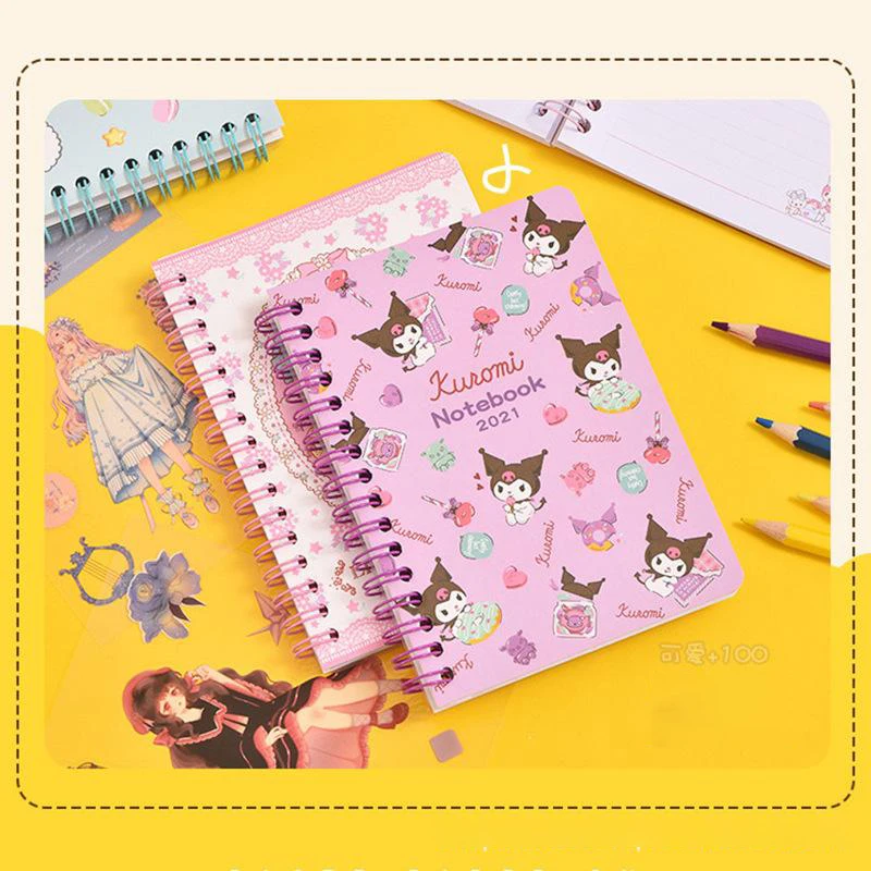 

Kawaii Miniso Snoopy Kuromi My Melody Pochacco Creative Cartoon Coil Book Cute Notebook Handbook Anime Print Book for Students