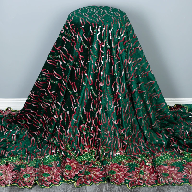 

SJD LACE Luxury French Velvet Lace Fabric with Sequins 2023 Soft African Velvet Lace for Women Wedding Elegant Party Dress 3352