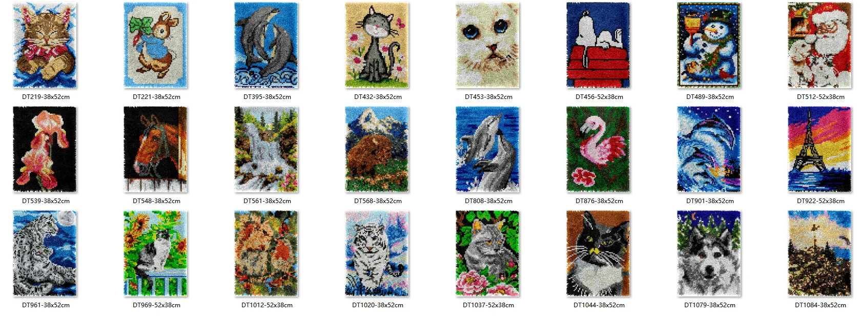 Unfinished Acrylic Yarn Hook Kits, Embroidery Cushion, Front Cross Stitch, Carpet, 7 Latch, Top Selling 38-52CM Tigers Top