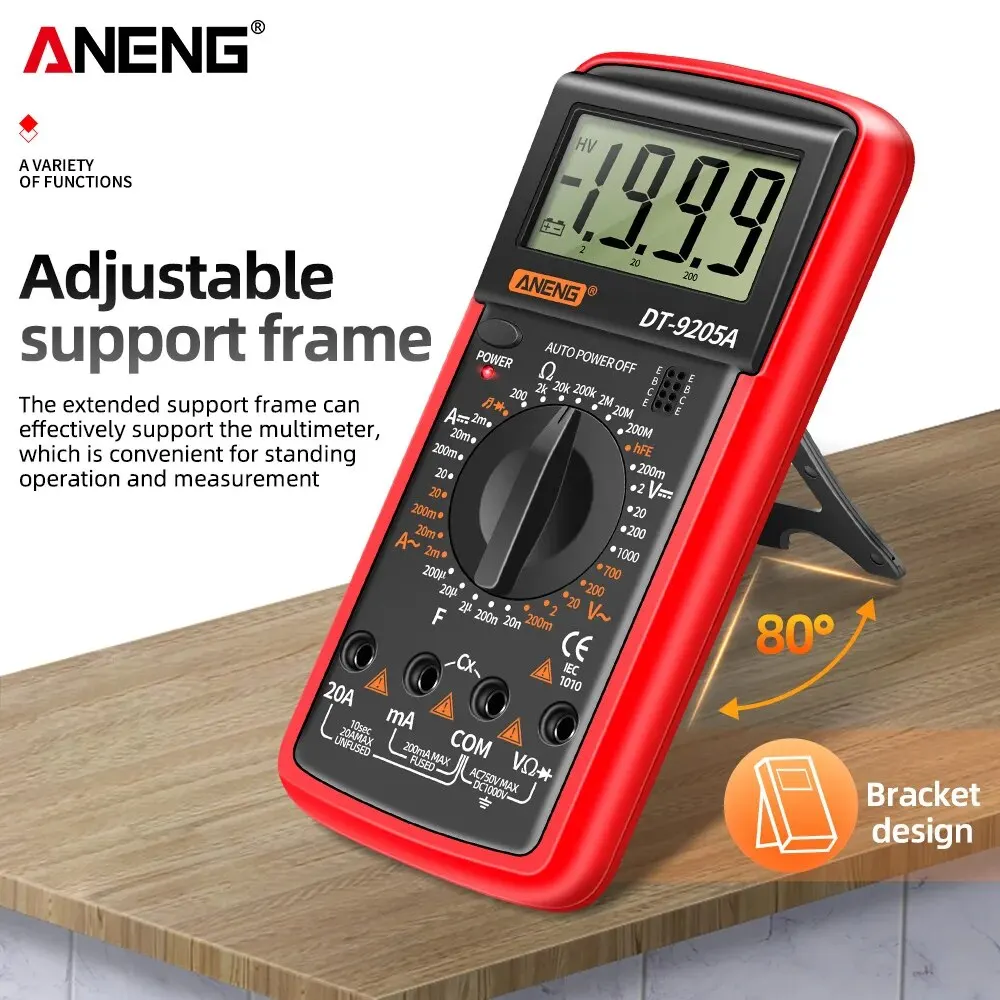 ANENG DT9205A Digital Multimeter AC/DC Transistor Electrical NCV Tester Meter Profesional Analog Auto Range Multimetro Tools 2