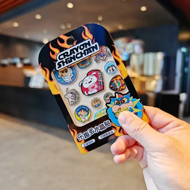 1/6pcs Kawaii Crayon Shin-Chan 3d 크리스탈 스티커 Diy 휴대 전화 케이스 장식 학생 계정 앨범 스티커 편지지 선물