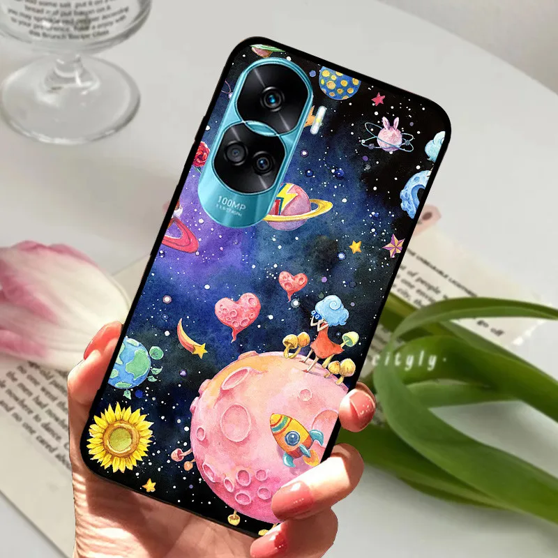 Sleek Black Silicone Soft Painted Protective Case