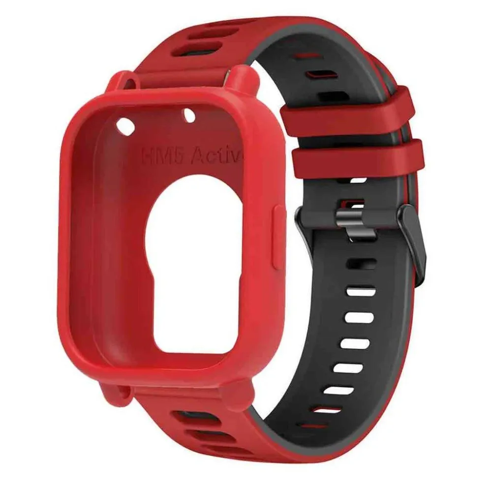 Silicone Sport Band with Protective Case for Smartwatch - Breathable and Soft