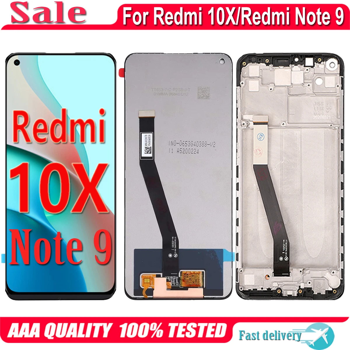 

ЖК-дисплей с сенсорным экраном для Xiaomi Redmi Note 9 Note9, сменный дигитайзер в сборе для Redmi 10X, 4G, ЖК-дисплей с рамкой