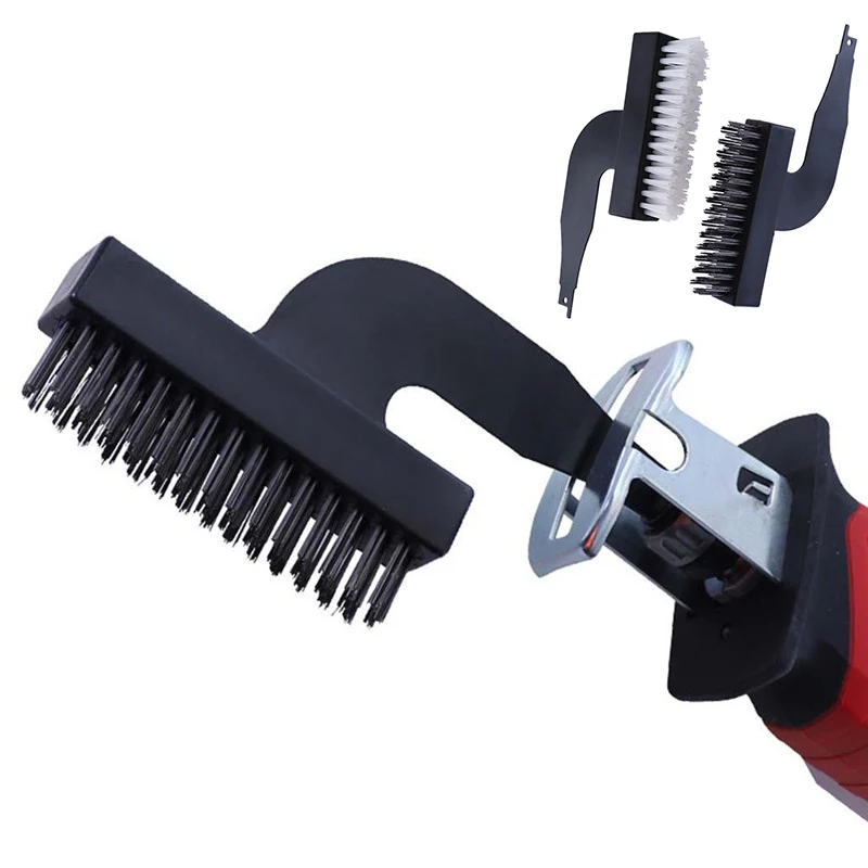 Reciprocating Saw Nylon Steel Brush Attachment Sabre Shovel Electric Cleaning for Efficient Rust Stubborn Stains Removal Tools