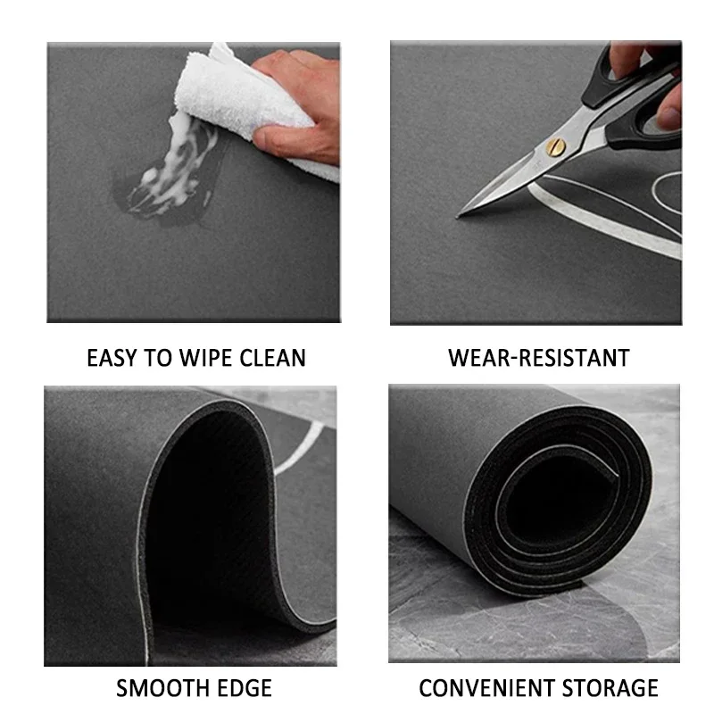 Bathroom Mat Quick Drying Diatomaceous Earth 3D Pattern Shower Carpet Anti-slip Rubber Bottom Absorbent Pad Easy Clean bathroom mat absorbent bathroom mat bathroom floor mat bath mat