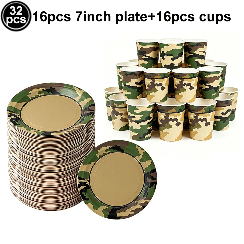 Military-Themed Camouflage Balloon Decorations for Boys' Birthday Party Supplies