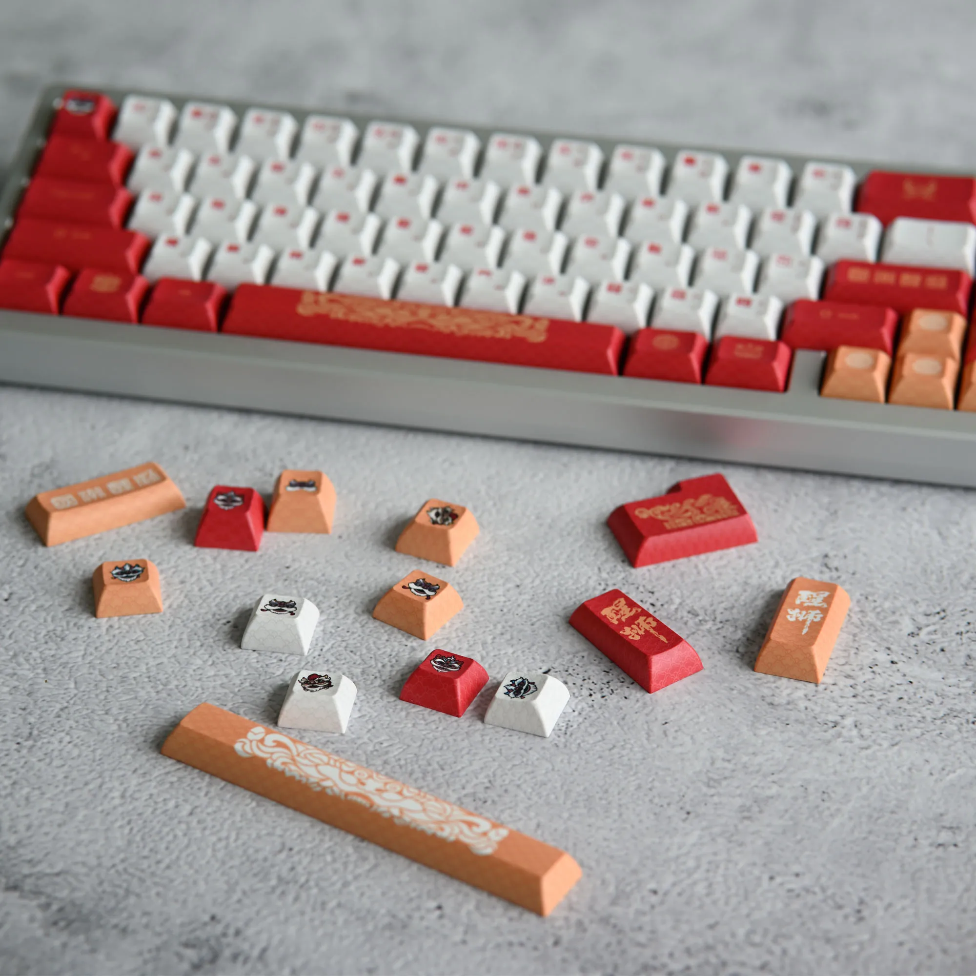 Dye Sublimação Teclado Mecânico Keycap Dança Leão Keycaps Perfil Kca Pbt mx Switch Iso Enter 40 61 64 75 84 87 980 - Imagem 6