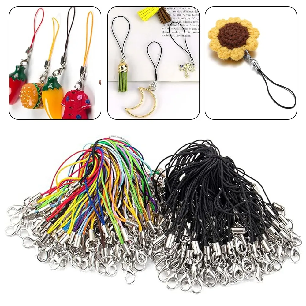 

50pcs Lanyard Lariat Strap Cords Lobster Clasp Rope Keychains Hooks Mobile Set Charms Keyring Bag Accessories Key Ring