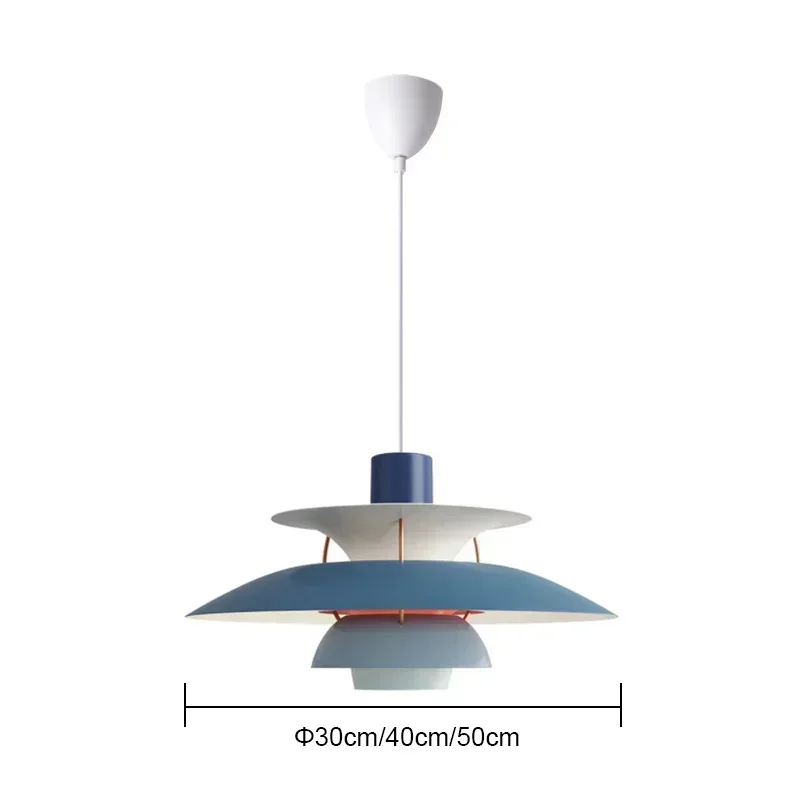 Description Picture 3 of itemDanish Designer Umbrella Ceiling Chandelier Modern Colorful PH5 Led Pendant Lamp Living Room Bedroom Suspended Light Dining Room