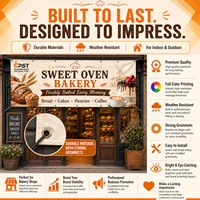 Bannière de boulangerie personnalisée, enseigne en vinyle personnalisée, imperméable, publicité extérieure pour boulangerie-pâtisserie 5