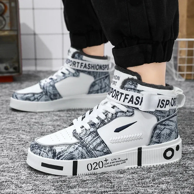 

Кроссовки мужские на шнуровке, Вулканизированная подошва, плоская подошва, повседневные Модные кеды, зима 2023