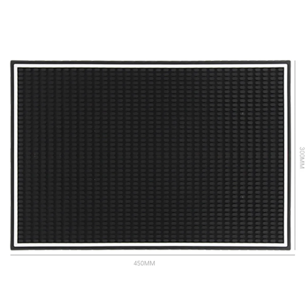 Cocktail Pad Bar Mat Decoration Drip Mat Non Slip Silicone 10*10CM/15*30CM/30*45CM Black Convenient High Quality