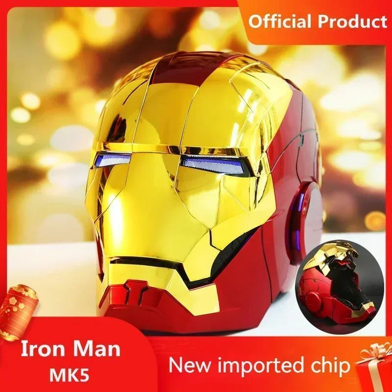 Marvel Iron Man Mk5 Helmet Genuine Real Person 1:1 Wearable Deformable Voice Control Electric Opening And Closing Ornament Gift