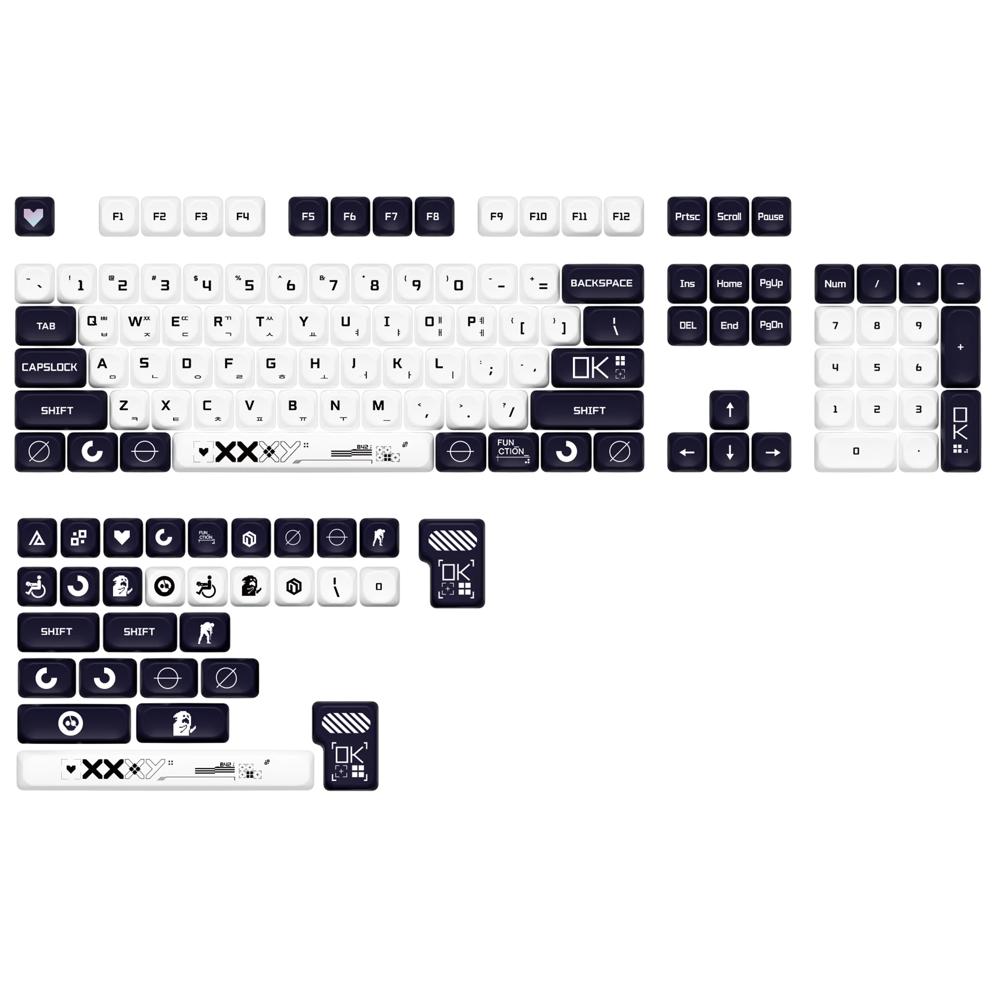 KBDiy PrintStream Koreanische Tastenkappen csgo Retro PBT KOA MOA Profil Alice ISO Tastenkappe für MX Switches 60 Gaming Mechanische Tastatur – Detail 2