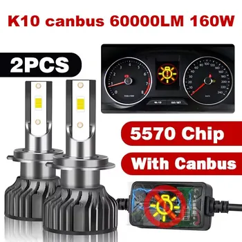 미니 Canbus LED 자동차 헤드라이트, 안개등, 자동차 전구, 60000LM, 160W, 6000K, 8000K 램프, H1, 9005, HB3, 9006, HB4, H8, H9, H11