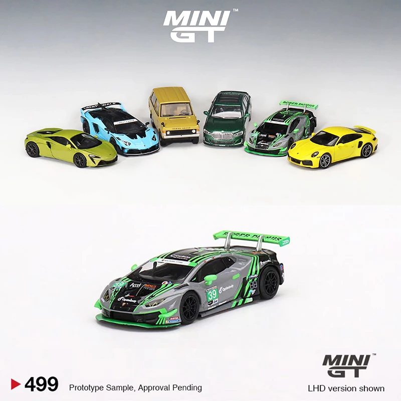 

MINI GT 1:64 модель автомобиля Lambor Huracan GT3 EVO #39 2022 IMSA спортивный автомобиль из сплава #499