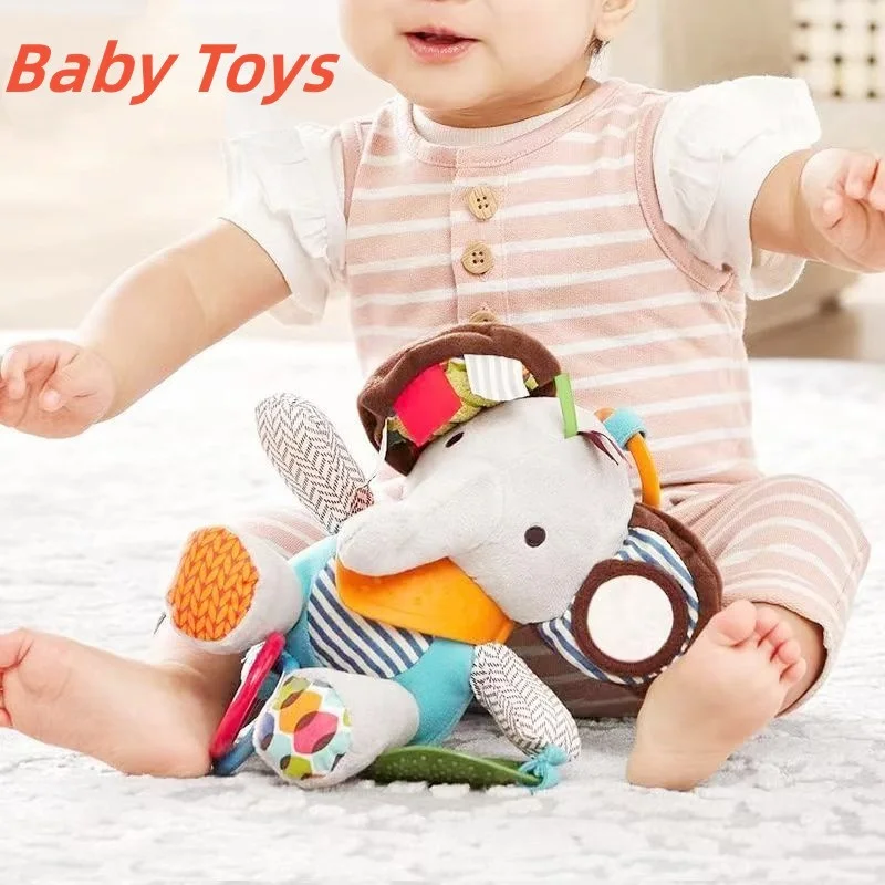 Montessori Baby Comfort Toys Kawaii Soft Dolls Newborns Plush Dolls Animal Strollers Pendant Toys for Boys Girls Toddler Gift 3