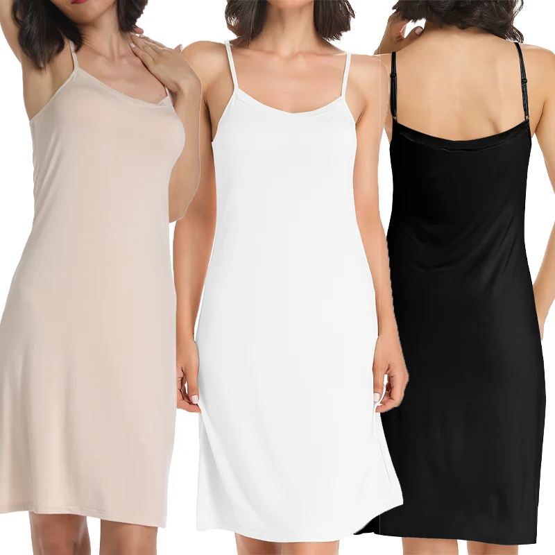 Solid Sling Dress for Women Compression Sleeveless Slip Under Dress Backless Soft Pajamas Breathable Underwear Sexy Sleepwear