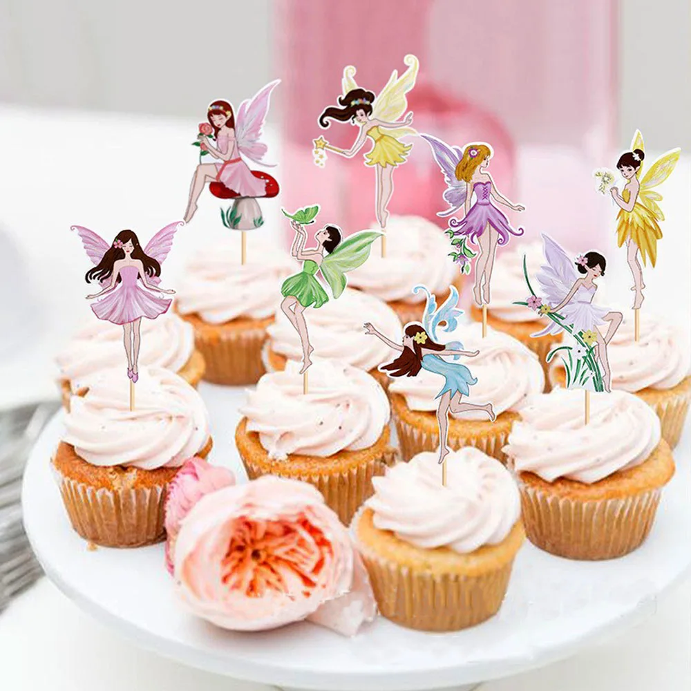 Description Picture 2 of item8PCS/set Flower Fairy Cake Topper Fairy Princess Party Cake Decorations for Sweet Girls Birthday Wedding Party Supplies