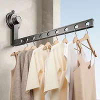 Suction Cup Folding Clothes Drying Rack for Balcony Without Punching Invisible Retractable Bay Window Sill Indoor Clothes Drying 1