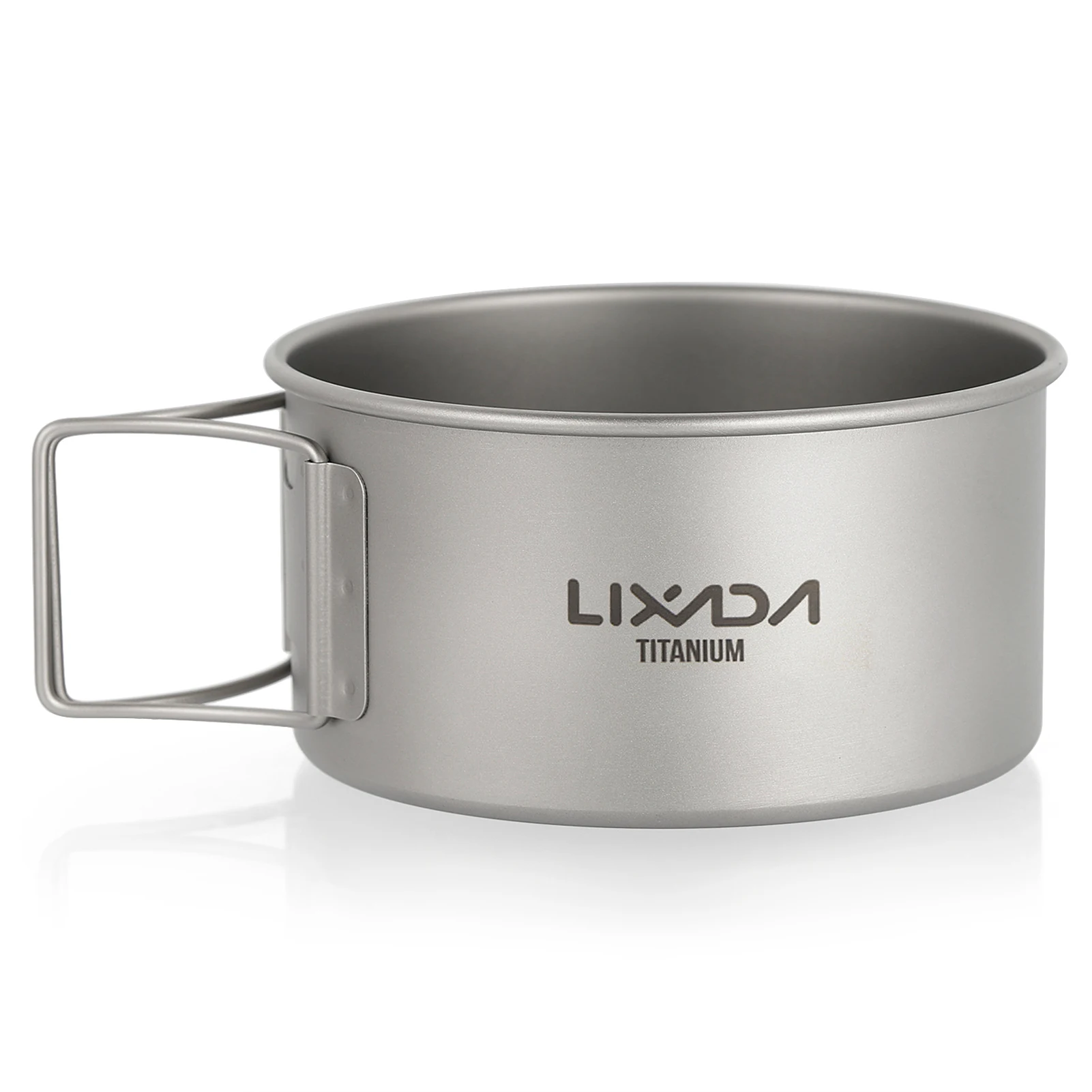 Lixada Titanium Bowl Camping Tableware with Folding Handles Dinner Food Container Outdoor Bowl for Outdoor Camping Hiking