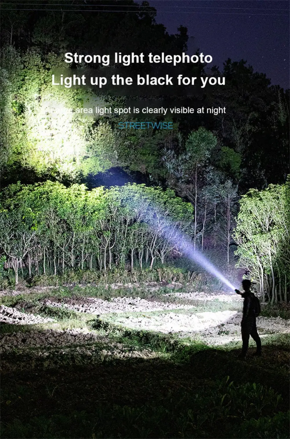 Description Picture 4 of itemPowerful LED Flashlight Super Bright Rechargeable Portable Ultra Power lamp Outdoor Emergency Camping Lantern