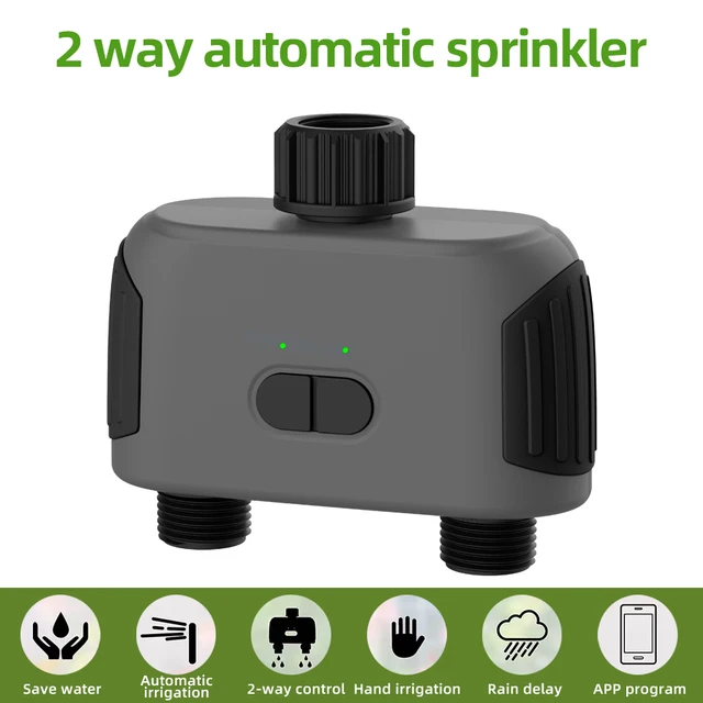 Valve d'Eau Programmable Bluetooth/WiFi, Minuterie d'Arrosage Intelligente, Arroseurs Automatiques de Jardin et de Pelouse, Contrôleur de Retard de Pluie 3