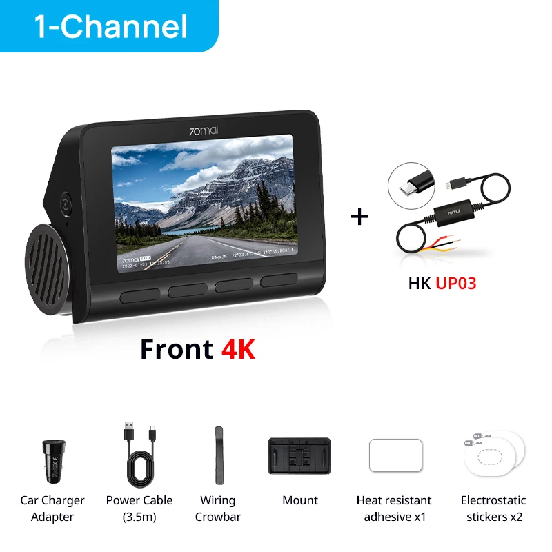 70mai 4Kドライブレコーダー A810 HDR内蔵GPS ADAS 24時間駐車監視 4G