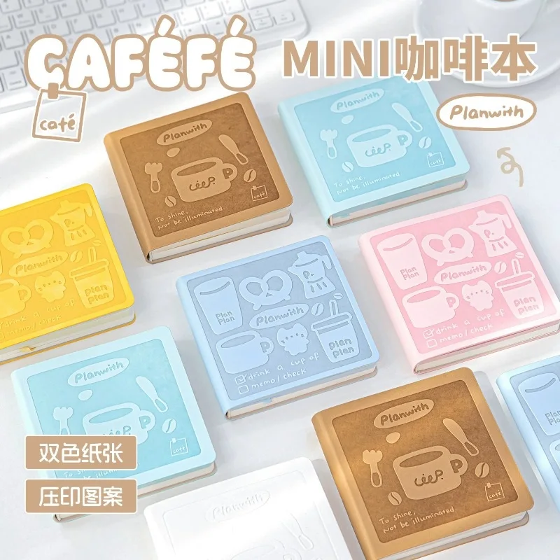 Charming Mini Notebook Planner with Soft PU Cover & Stylish Two-Tone Pages