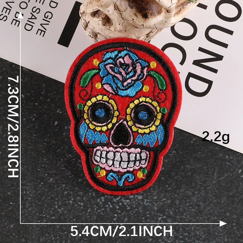 Skull Patch Embleem Carnaval Embroidery Parches Bordados For Clothing Para  Ropa Termoadesive Applique Iron On Jackets De Fusible| | - AliExpress