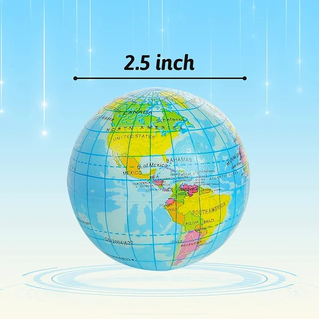 12pcs Stress Relief World Map Foam Ball Atlas Globe Palm Ball Planet Earth Ball Adult Kids Novelty Funny Gadgets Stress Toys 6