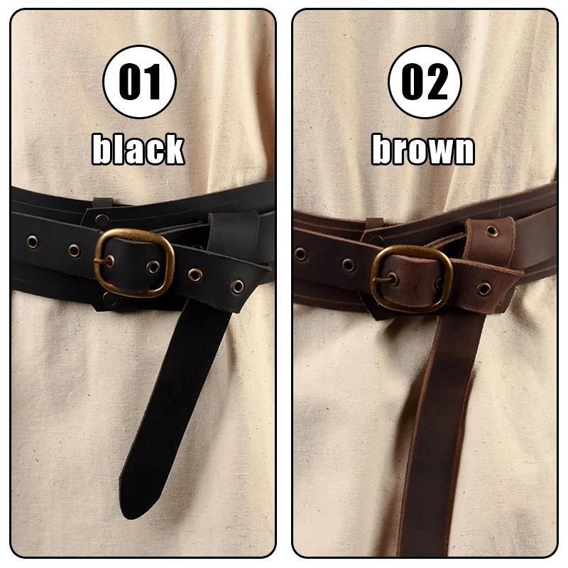Sword Belt Sheath Medieval Vintage Waist Belt Viking Knight Waistband Gothic Medieval Buckle Belt PU Leather Larp Cosplay Costume Accessories