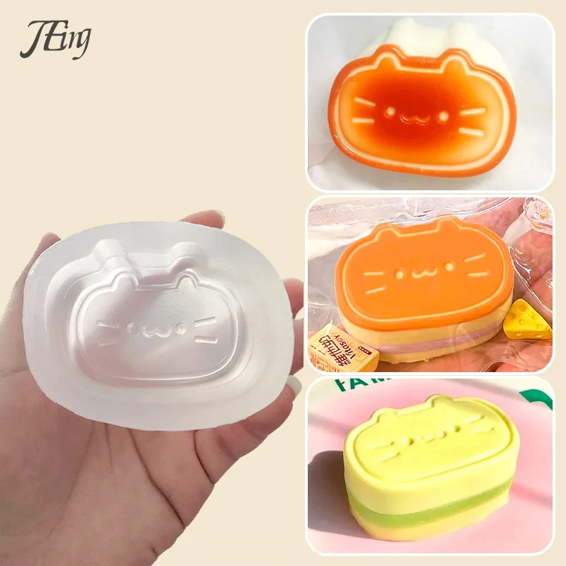 Cat Cheese Cake Silicone Mold Candle Mold Scented Diy Handmade Resin Candle Making Mochi Toy Mould silicone mold