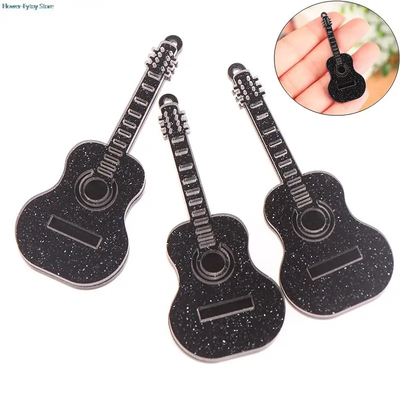 

1pc 1/12 Dollhouse Guitar Model Dollhouse Simulation Musical Instrument Toy Dolls House Decor Accessories