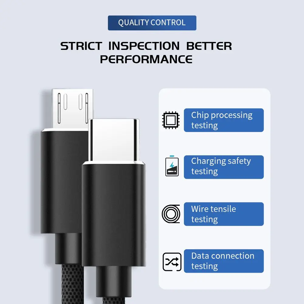 Braided USB-C to Micro USB OTG Charger & Data Sync Cable Adapter