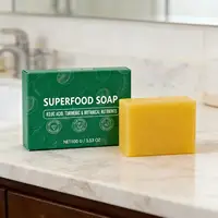 Savon au citron, curcuma et acide kojique, éclaircissant la peau, resserrant les pores, contrôlant le sébum, nettoyant pour le corps, réduisant la sécheresse, savon au miel 100g 4