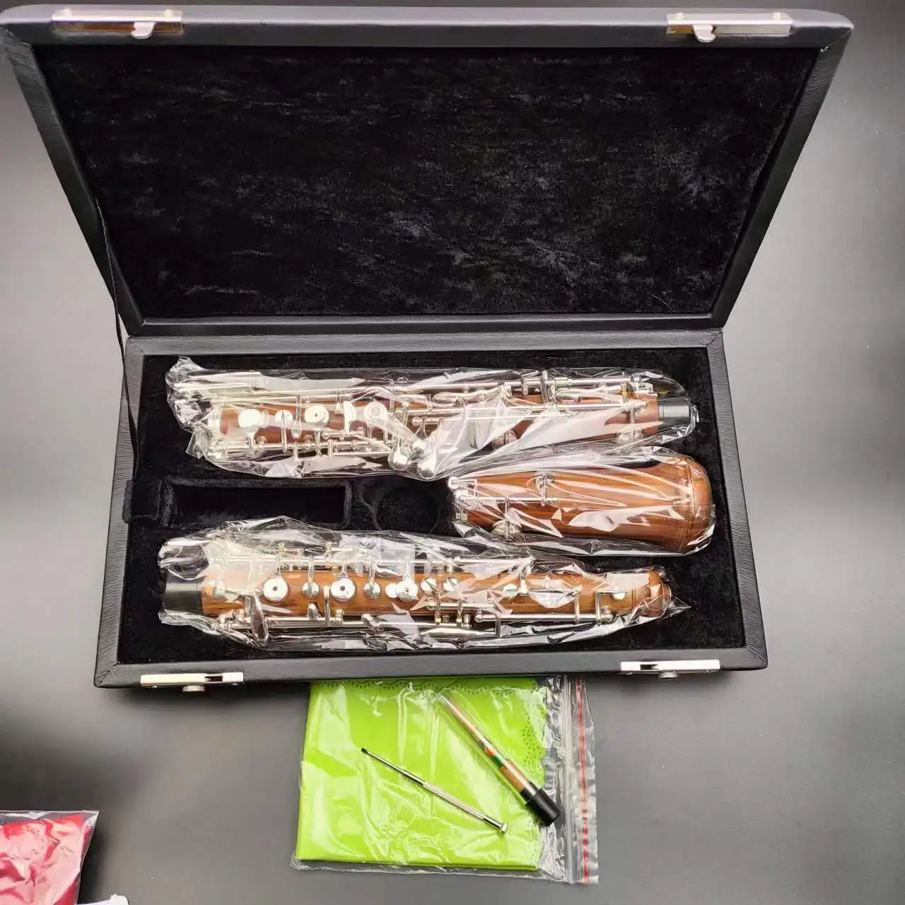 Rosewood Professional Oboe,C Key Sliver Plated Fully or Semi Automatic Oboe,Free case Bag reed and Other Accessories