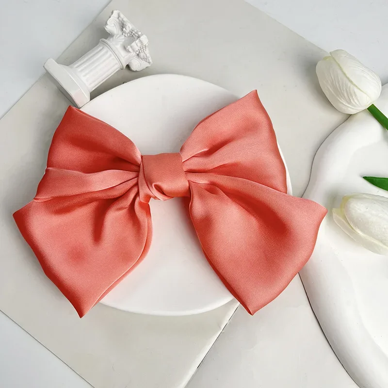Elegant Satin Butterfly Hair Bow Clip - Trendy Bowknot Accessory